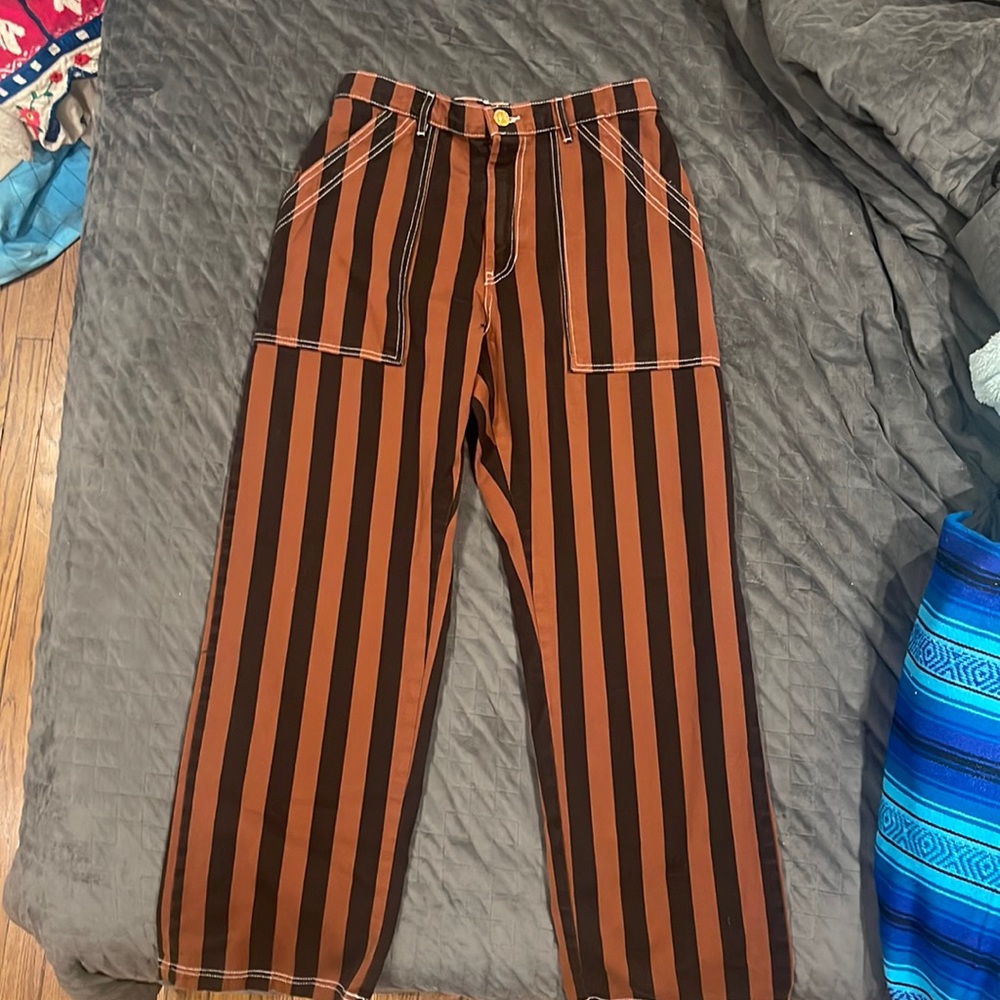 Big bud press work pants in brown stripe size medium